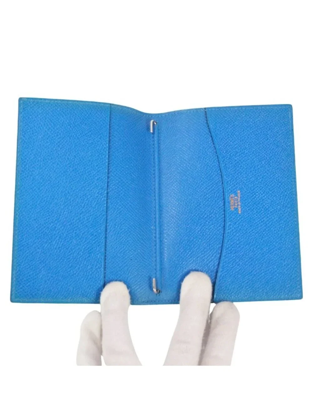 Hermes Agenda GM Leather Blue Notebook Cover Silver